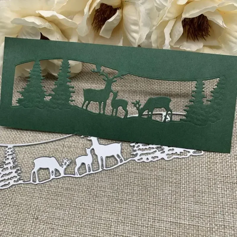 

Reindeer family frame Metal Cutting Dies Stencils Die Cut for DIY Scrapbooking Album Paper Card Embossing