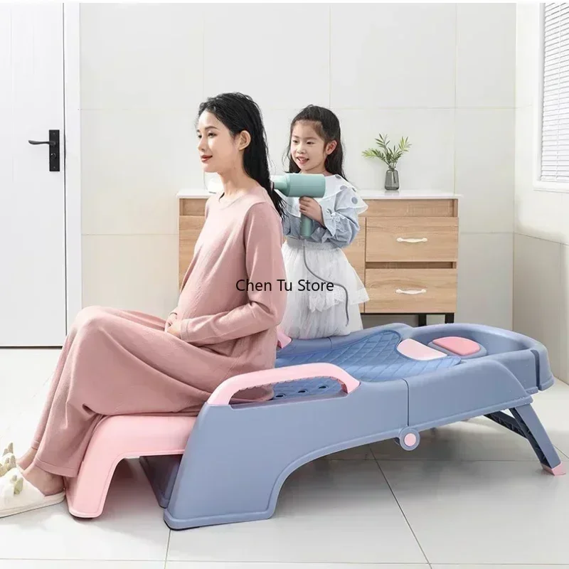 Plastic Children Shampoo Bed Foldable Hair Washing Chair Chairs Spa Basin Massage Bed Luxury Sillon Peluqueria Salon Furniture