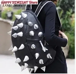 Punk Shoulder Bags School Bookbags Boy Girl Hedgehog Spike Backpacks