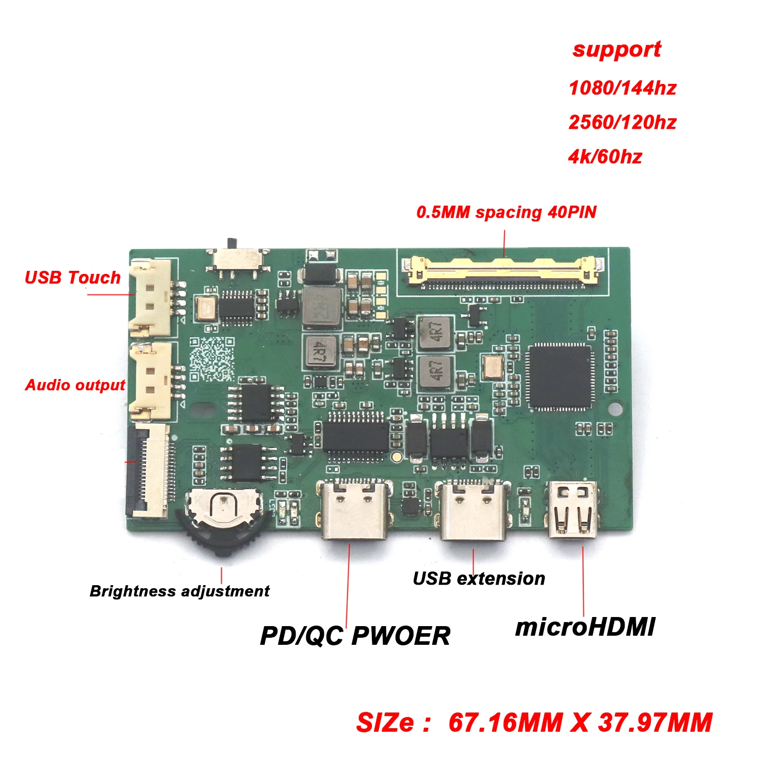 Imagem -02 - Hdmi para Edp Driver Board Edp Sinal Lcd Driver Adaptador 40p Portátil Lcd Display Projeção 2k 4k 60hz 120hz 144hz 40pin