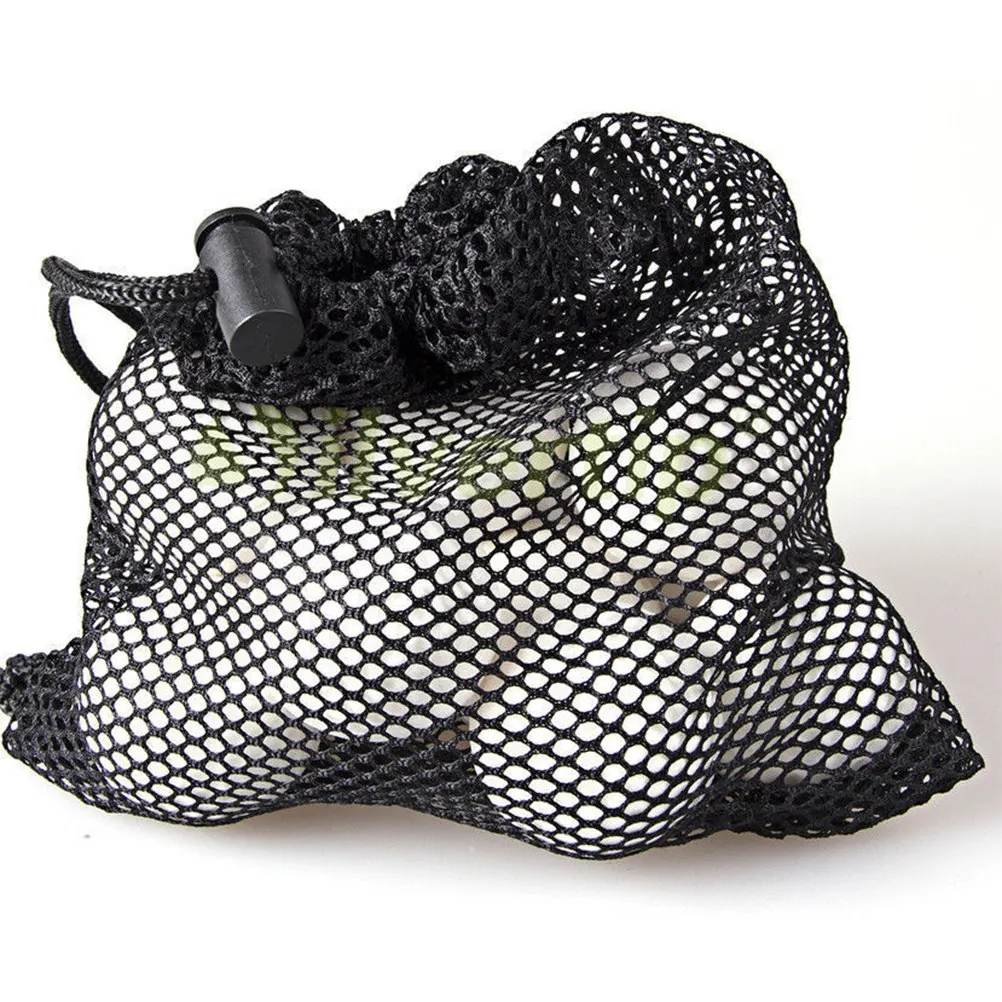 3Pcs High Quality Mesh Net Ball Holder Drawstring Storage Bag for Golf Tennis Table Tennis Practice Portable Gear