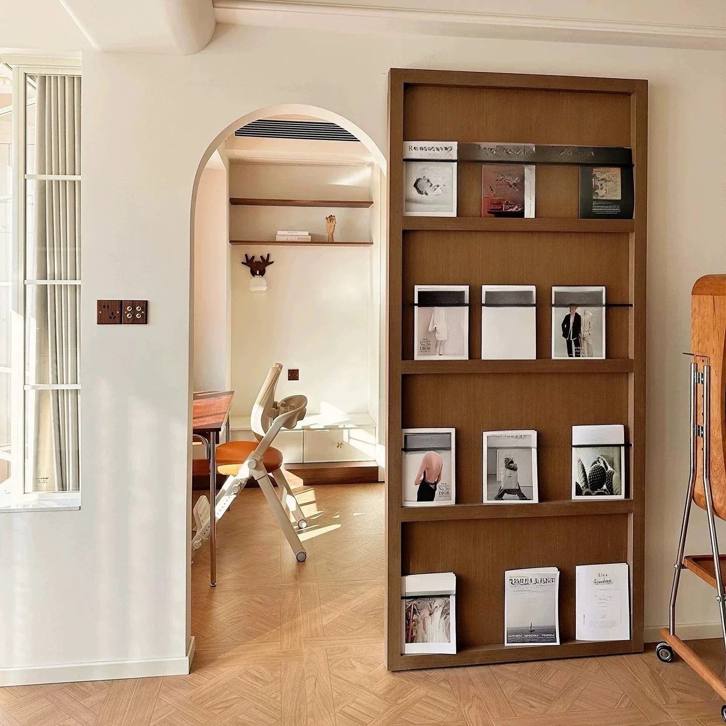 

Раздвижная дверь-гармошка для журналов, книг, для кабинета, гардеробной, гостиной, перегородка, раздвижная подвесная система, карманная система хранения