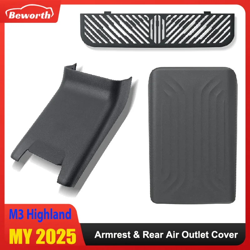 

for Tesla Model 3+ Y Juniper Highland 2025 Center Console Armrest Cover TPE Rear Seat Anti-kick Pad Air Outlet Protector Cover
