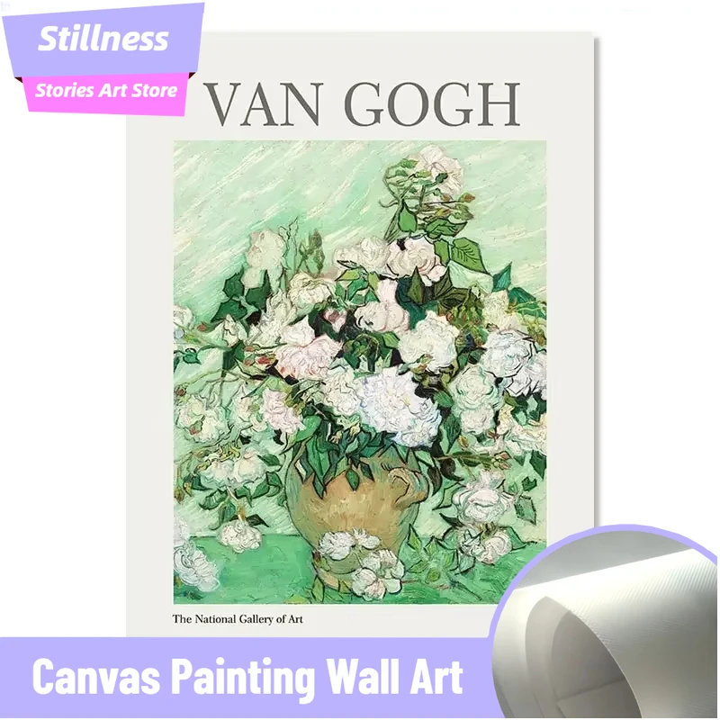 Vintage Van Gogh Matisse Rose Iris Almond Blossom Minimalist Wall Art Canvas Painting Posters for Living Room Modern Home Decor