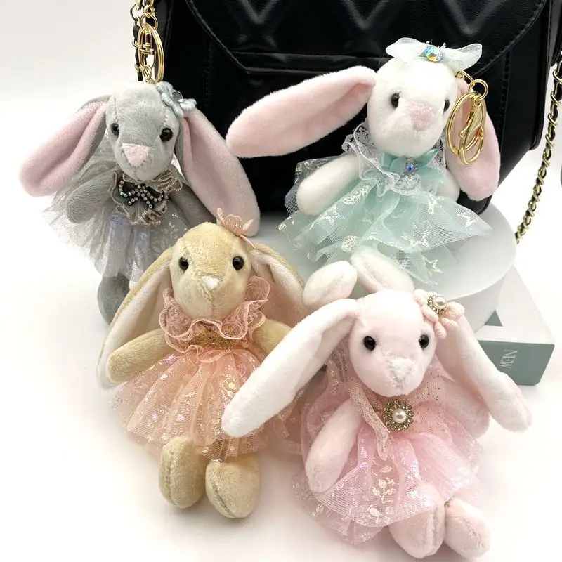 

so pretty Mascot doll beautiful Handmade rabbit lifelike beautiful Pendant decorate doll birthday keychain fahione couple gift