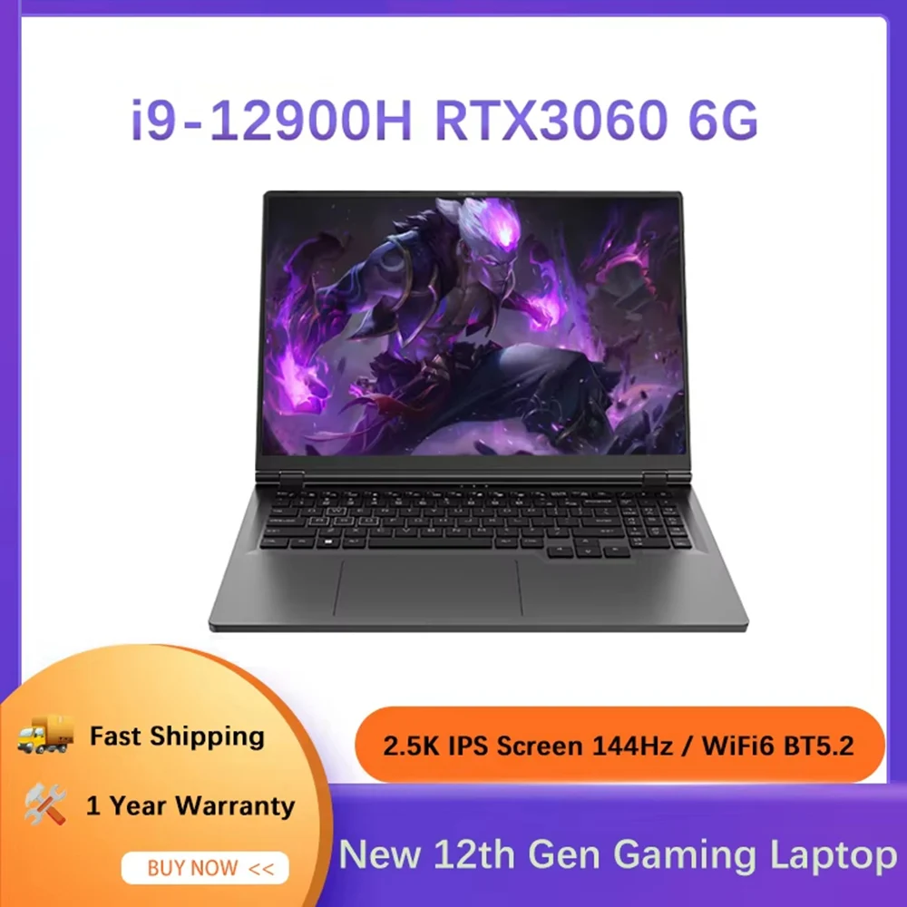 16.1인치 게이밍 노트북 인텔 i9-12900H NVIDIA RTX 3060 6G Windows11 2.5K IPS 스크린 오피스 노트북 WIFI 6 BT5.2