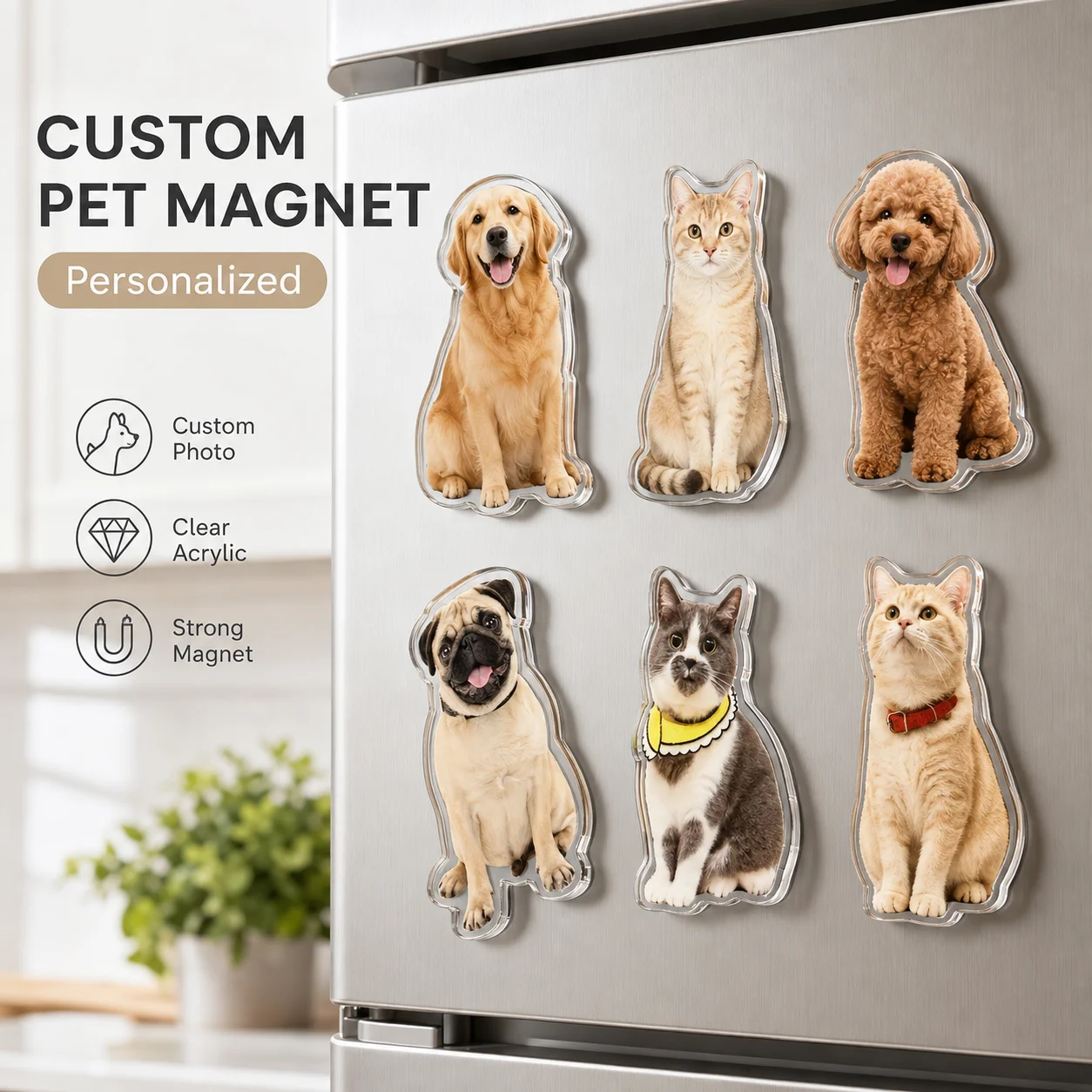 Custom Acrylic Pet Fridge Magnets with Adorable Cartoon Designs image 5