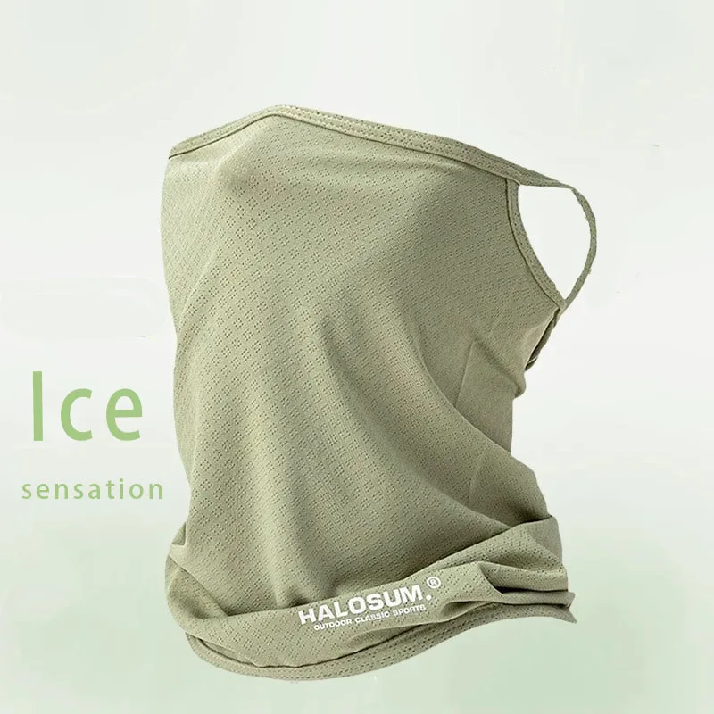

Outdoor new sunscreen mask for women, summer hanging ear, solid color, letter elastic breathable neck cover, men's face towel