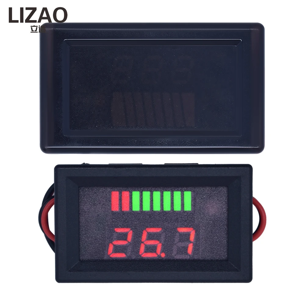 LIZAO 12V 24V 48V 72V Car Battery Charge Meter LED Digital Capacity Tester Lithium Battery Voltage Indicator
