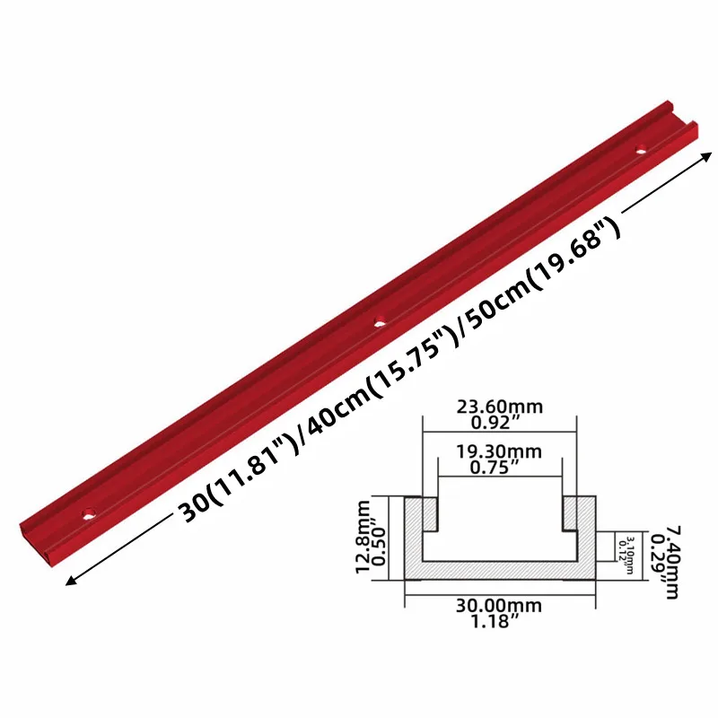 Carpintaria Miter Gauge Guide, T Slot Wood Tool, Router Table Tools, 30 Type T Tracks, Chute Track, 30-50cm