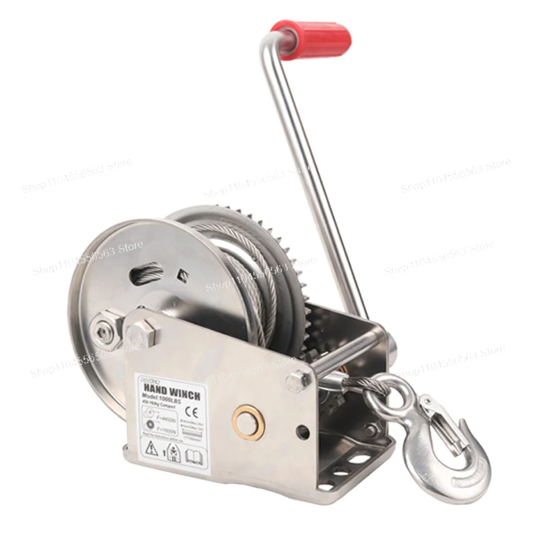 

304 stainless steel manual winch 1200 lbs 800LBS hand winch winch upper and lower two-way self-locking crane