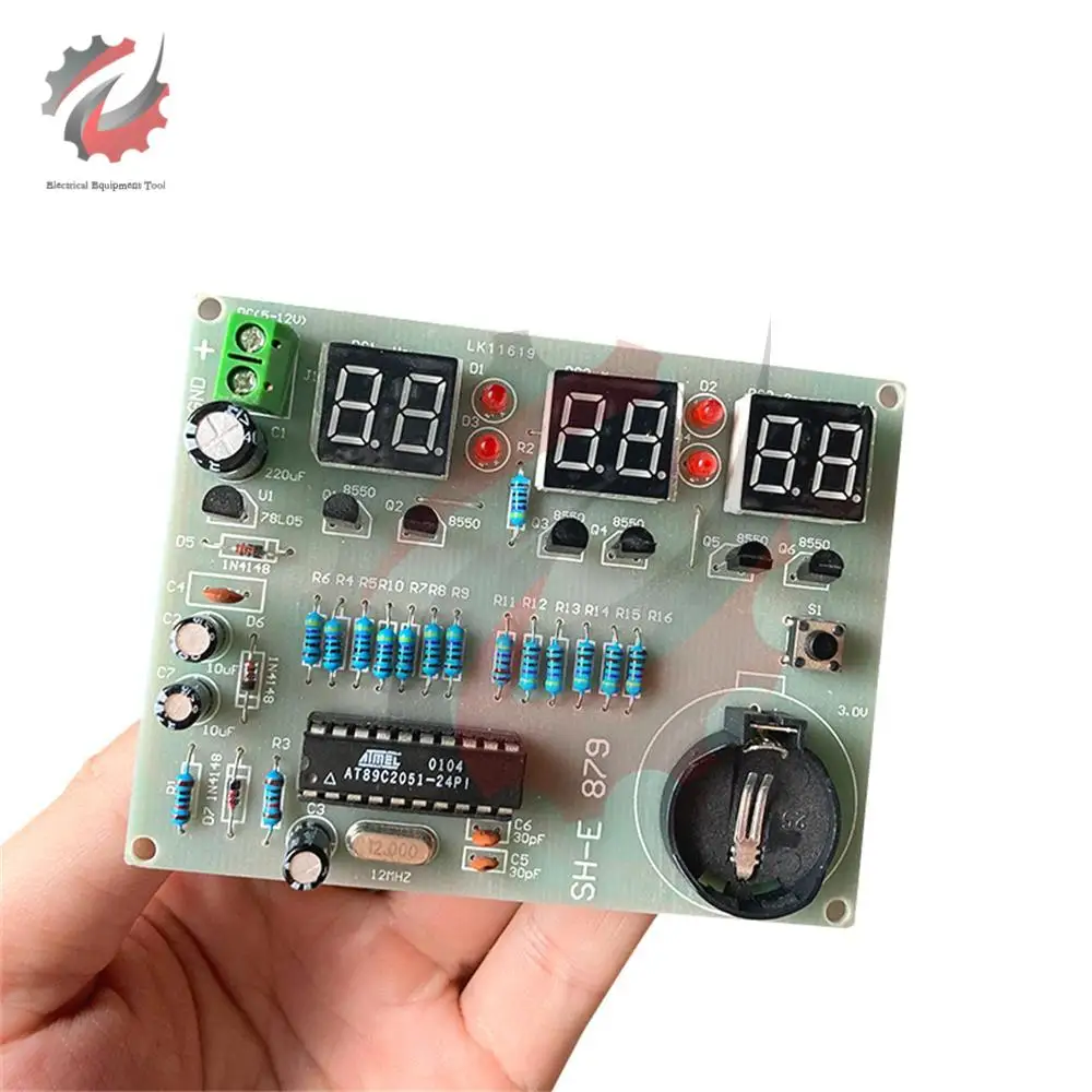 DIY Kits AT89C2051 Electronic Clock Digital Tube LED Display Suite Electronic Module Parts and Components DC 5V-12V