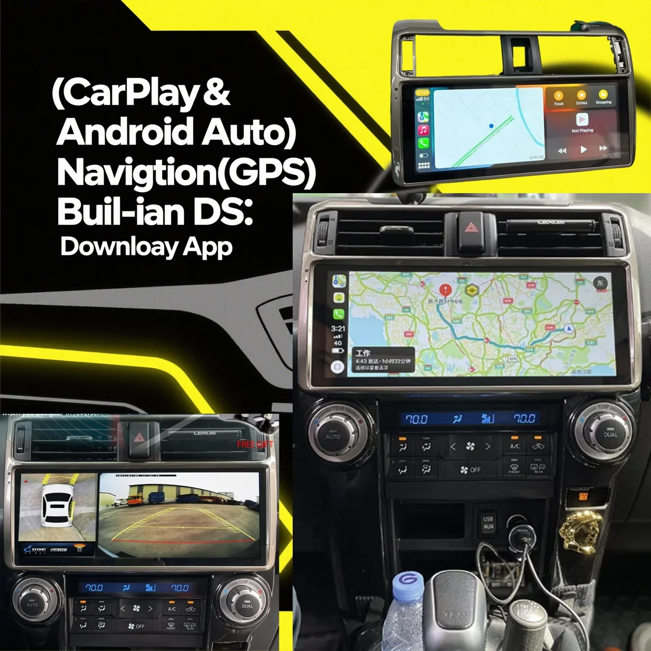

12.3" Android Touch Screen For Toyota 4Runner 2010-2023 Car Radio Multimedia Video Player Stereo GPS Navigation Carplay HeadUnit