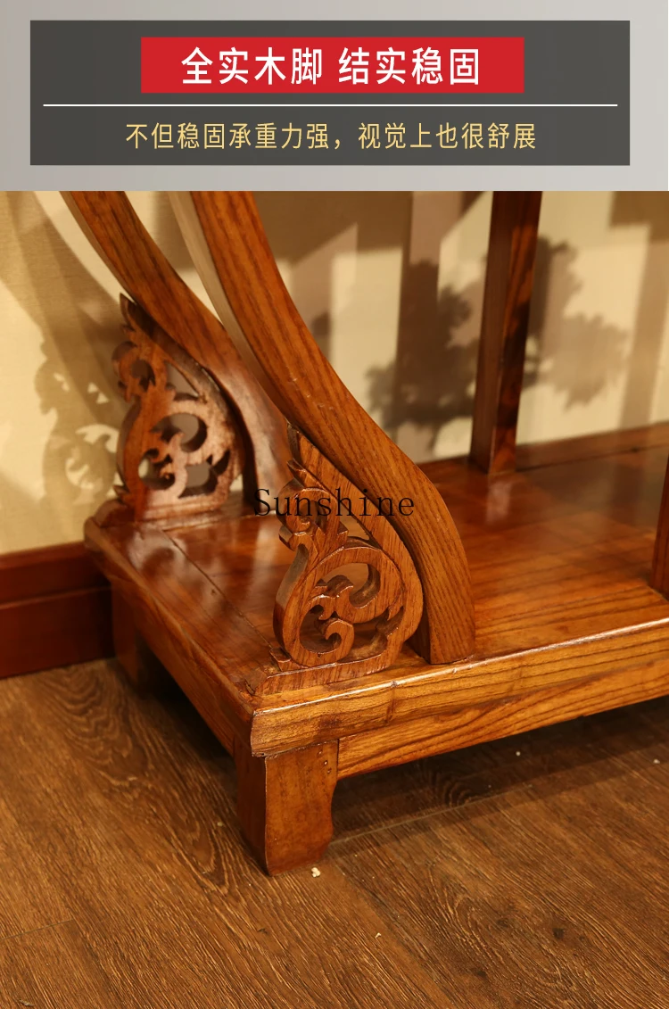 Chinese solid wood antique rack with characteristic Duobao wine-shaped display rack
