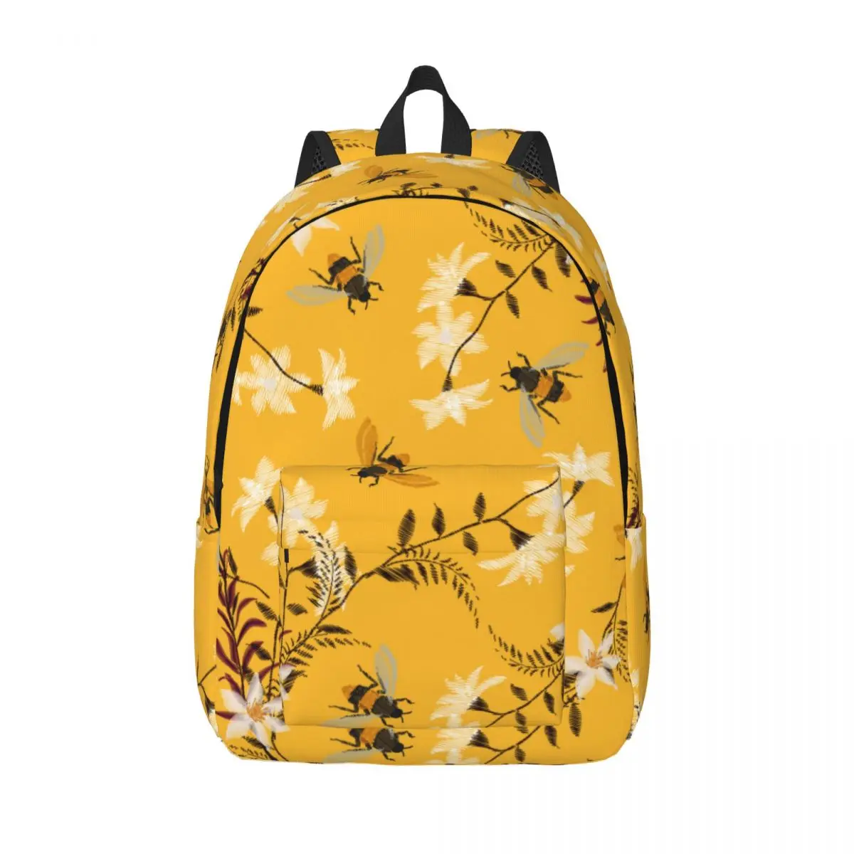 Men Women Backpack Large Capacity School Backpack for Student Hand Drawn Honey Bee Animals School Bag