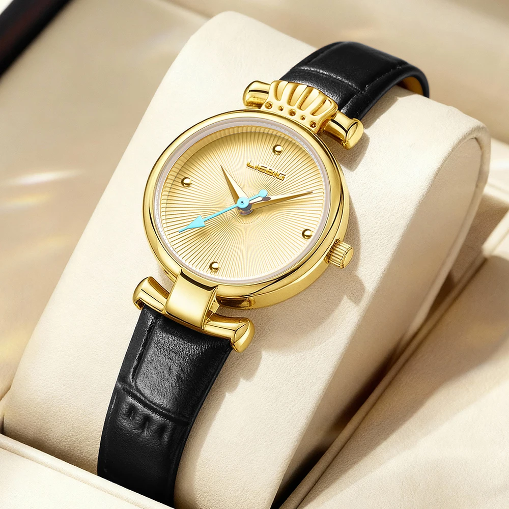 LIEBIG أنيقة أفضل الماركات الفاخرة الكوارتز ساعات المعصم موضة ساعات أوتوماتيكية للنساء حزام من الجلد السيدات ساعة Reloj Mujer #1