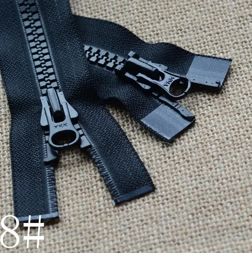 2 Pieces YKK Resin Zipper No. 8 Resin Double Open Black 70-120cm for Sewing Ools and Accessoires Zip Cierres Para Costura