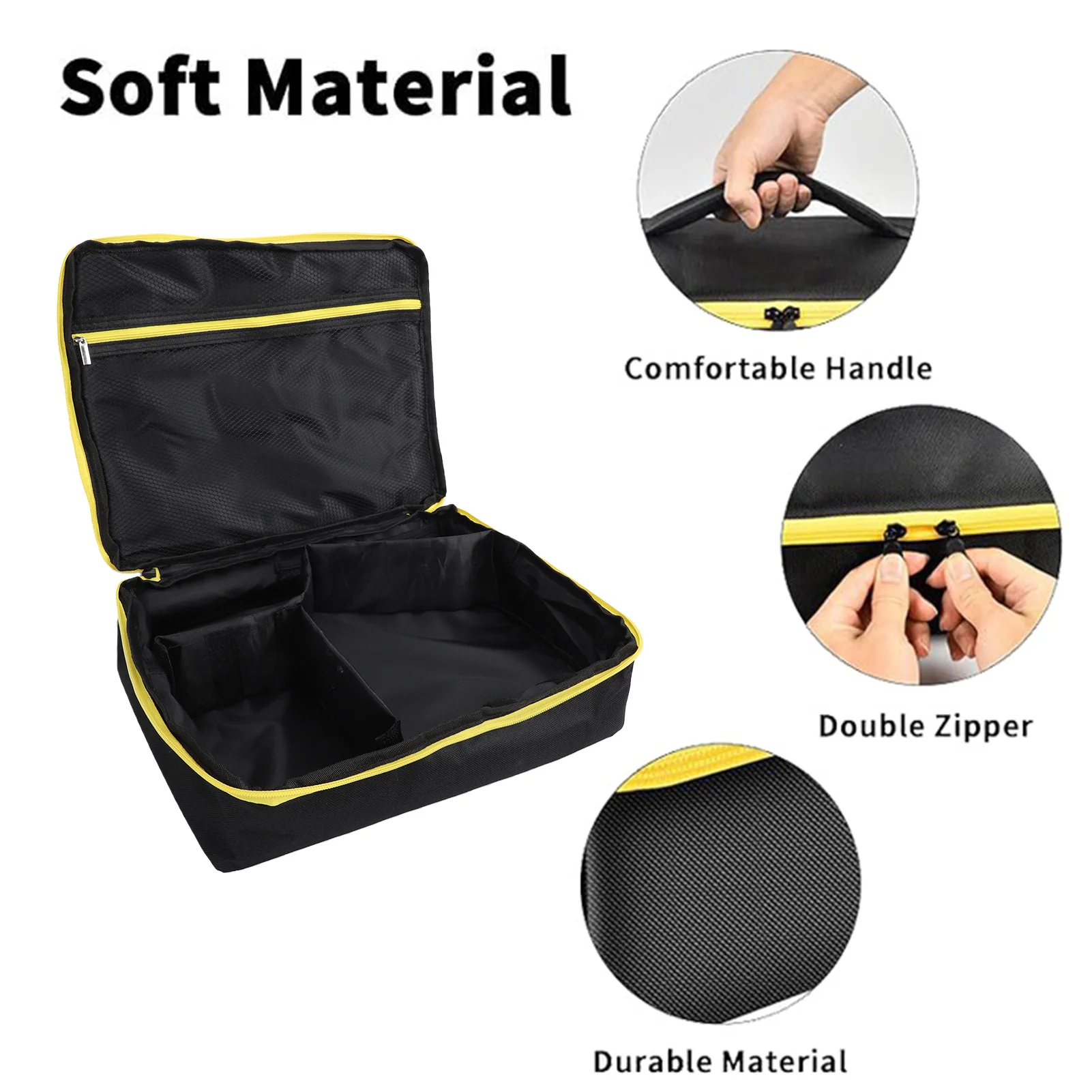 Angle Grinder Storage Bag Fit for DCG416B Lightweight Portable Carrying Box with Foam Dividers Large Zippered Mesh