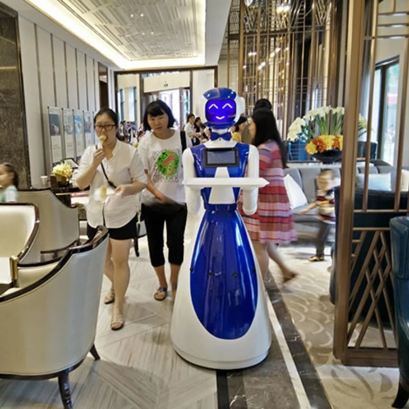 Robot inteligente humanoide de entrega de comida para restaurantes