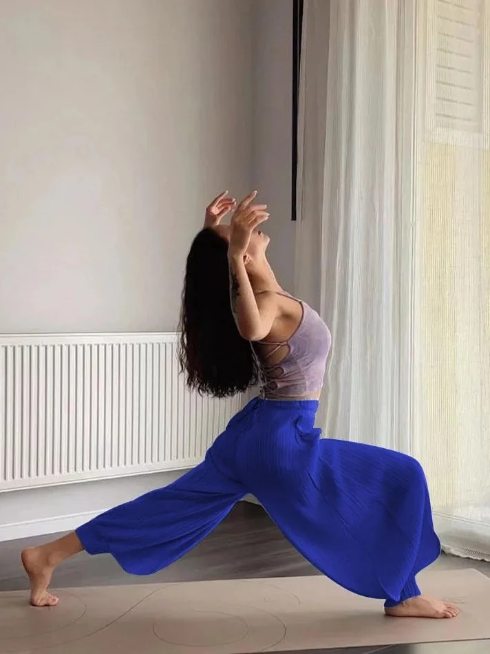 

Свободные брюки для йоги с высокой талией, женские длинные брюки для танцев и отдыха, спортивные брюки для квадратных танцев