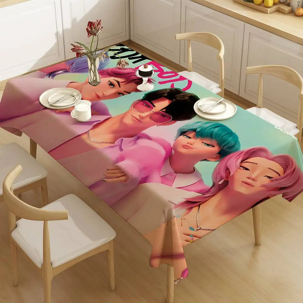 Kpop Saja Jungen Rechteckige Tischdecke, Tischdekoration, wiederverwendbar, wasserdicht, für Küche, Esstisch, Urlaub, Party-Dekoration