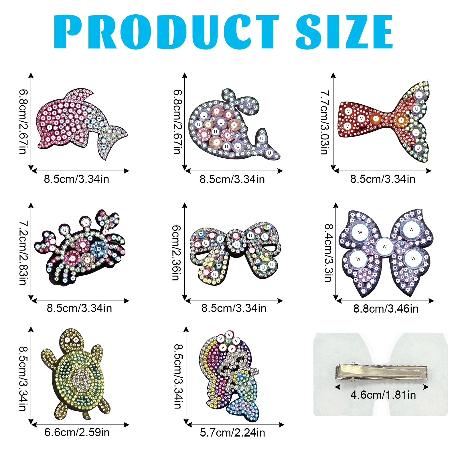 8Pcs Diamond Art Painting Hair - Summer Clothing Accessories 评论和价格