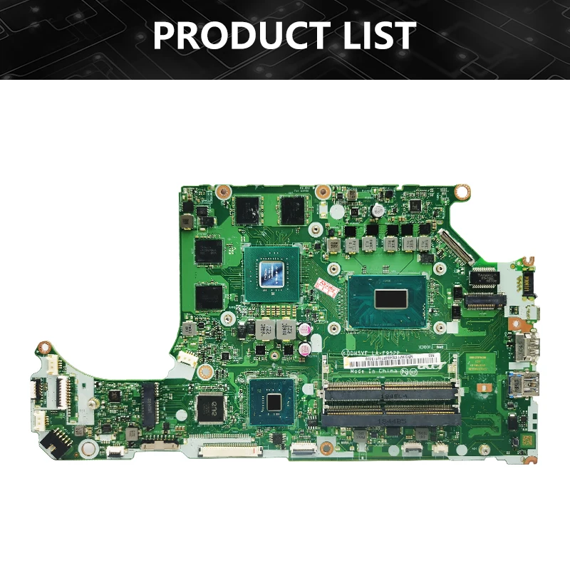 Placa-mãe do portátil para Acer Nitro, DH5VF LA-F952P, AN515, AN515-52, I7-8750H, GTX1050TI, V4G, NBGXC11002, 100% OK