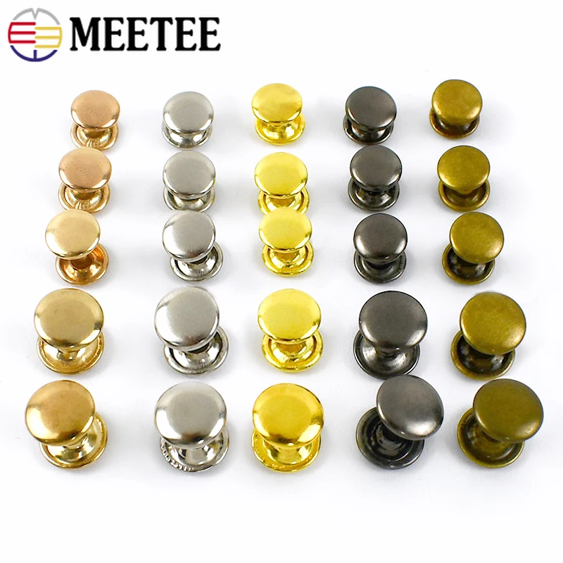 100Sets Metal Double Cap Rivet Studs Buttons Bag Rivets Nails Clothes Shoes Buckles Leather Hats Button DIY Hardware Accessories