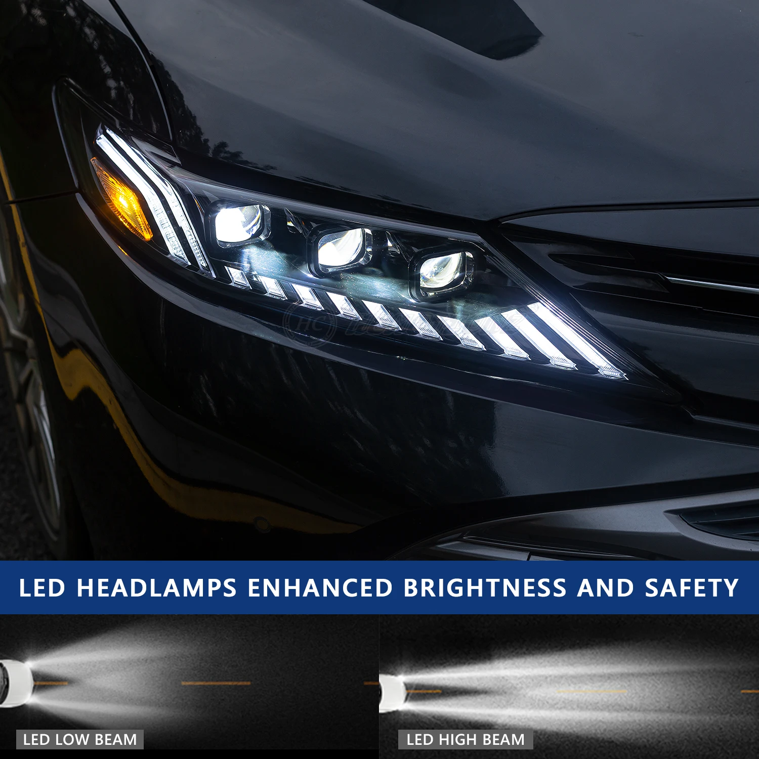 2018-2022 トヨタ用カムリ LED ヘッドライト DRL フロントランプアセンブリ XLE アセント SX XV70 ダイハツアルティスアニメーション
