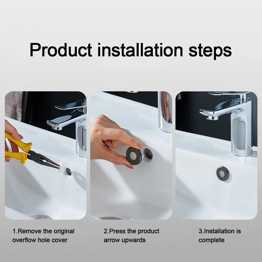 Stainless Steel Sink Overflow Covers Round Replacement Wash Basin Overflow Ring Plug Tub Drain Stopper Kitchen Bathroom Supplies