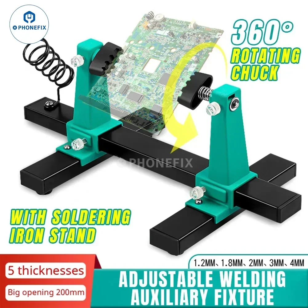 Imagem -02 - Suporte de Placa de Circuito Estável Pcb Soldagem Desmontagem Dispositivo Elétrico Ajustável Suporte da Placa-mãe 360 ° Ferramenta de Reparo de Suporte de Braçadeira Auxiliar