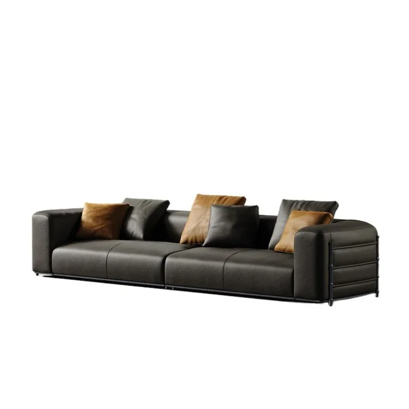 Living room modern light luxury, minimalist all leather, sofa