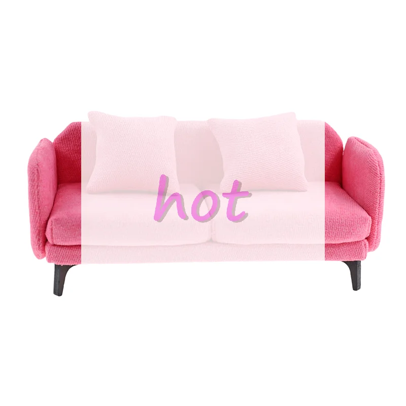 

"1pc new 1:12Dollhouse Mini Double Sofa Cushion Chair Mini Model For Dollhouse Living Room Furniture Decorative Accessories