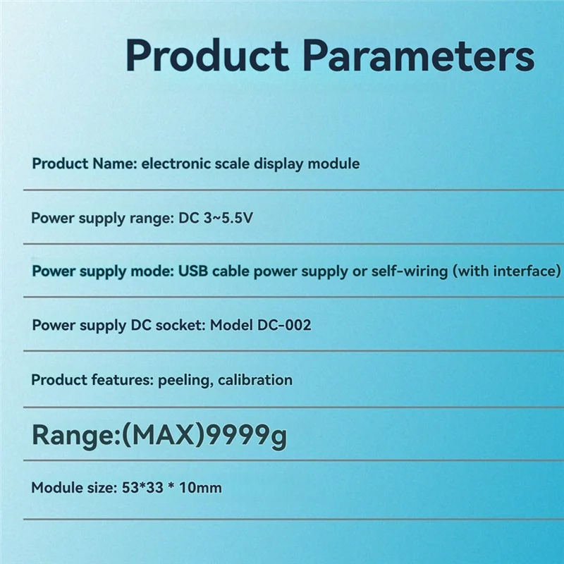 

FEDI-HX711 Load Cell Weight Pressure Sensor AD Module With Display 24-Bit Weighing Instrument Electronic Scal