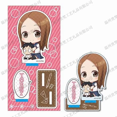 Hot Anime Teasing Master Takagi-san Figures Takagi Cosplay Cute Cartoon Acrylic Stand Model Prop Fans Christmas Gifts 5CM