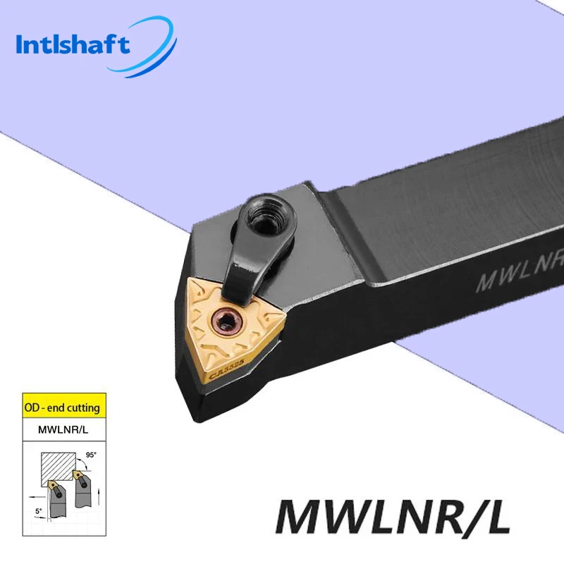 MWLNR2020 MWLNR 1616 MWLNR2525 MWLNR32  WNMG Carbide Inserts Lathe Bar CNC Cutting Tools SetExternal Turning Tool Holder