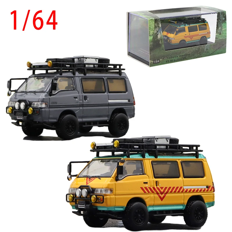

Литая под давлением 1/64 Mitsubishi Delica Van Play Vehicles Delica, модель автомобиля из сплава Mitsubishi Truck, коллекционная оригинальная коробка