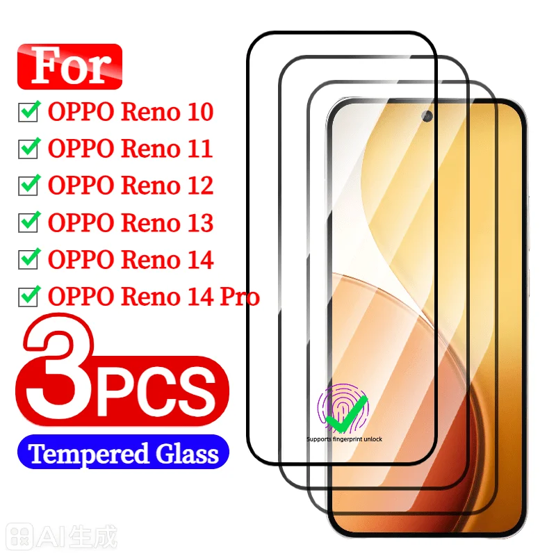 

3pcs for OPPO Reno 10 11 12 13 14 Pro HD Screen Protector,9H Scratch-Resistant&Bubble-Free,a thoughtful Teachers' Day gift