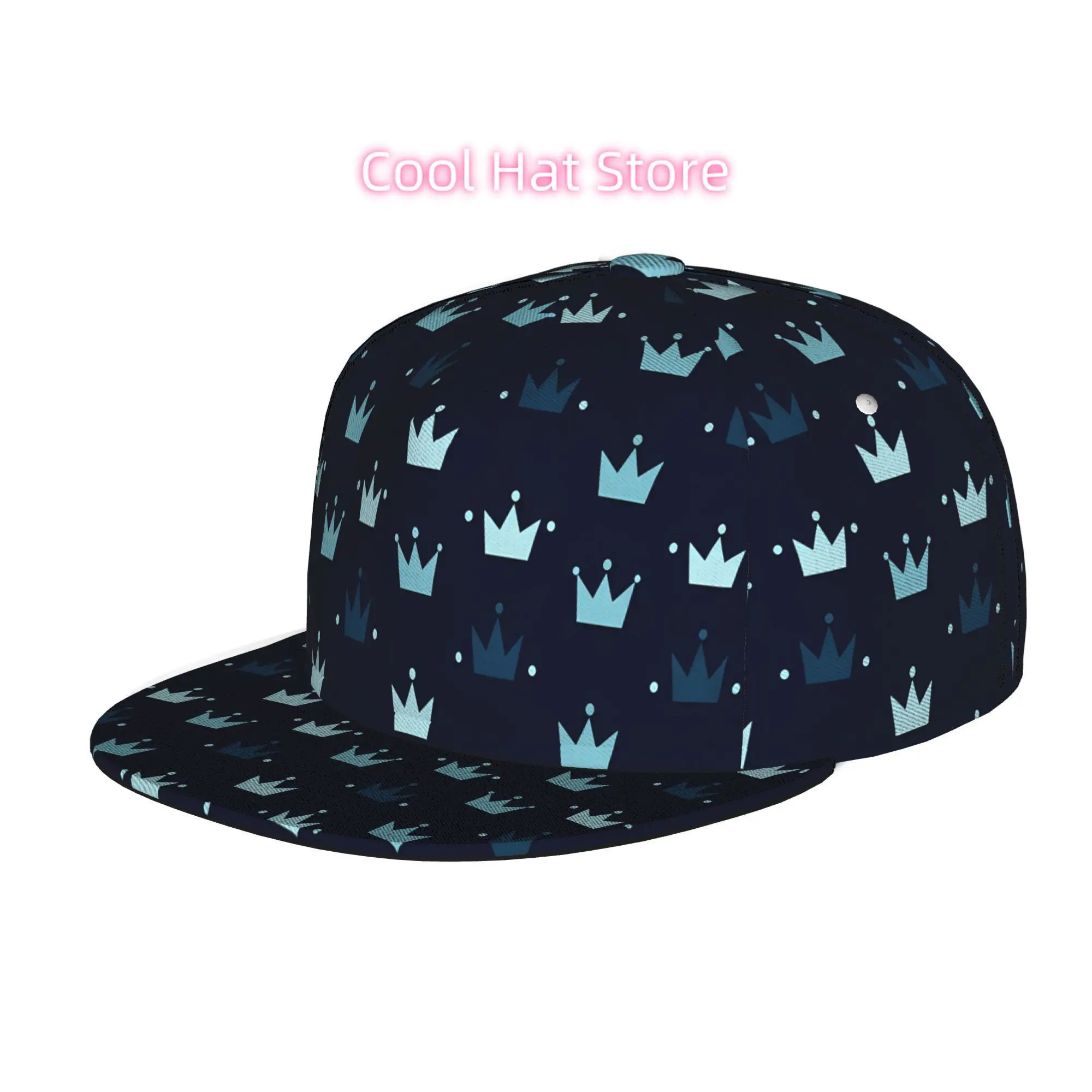 Baseball Cap with a Crown Design, Suitable for Men, Women, And Everyone in Between. This Flat-Brimmed Snapback Trucker Hat Is Pe