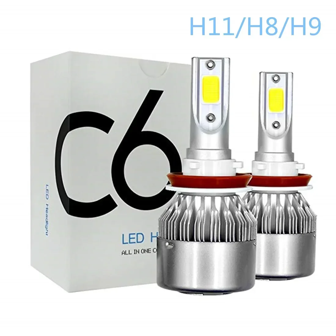 2Pcs 9005 LED Scheinwerfer Auto Lichter Lampen H27 880 881 9004 H7 H4 H1 H3 H8 H9 H11 H13 9006 9007 Auto 72W COB 6000K 3000K 12V 24V