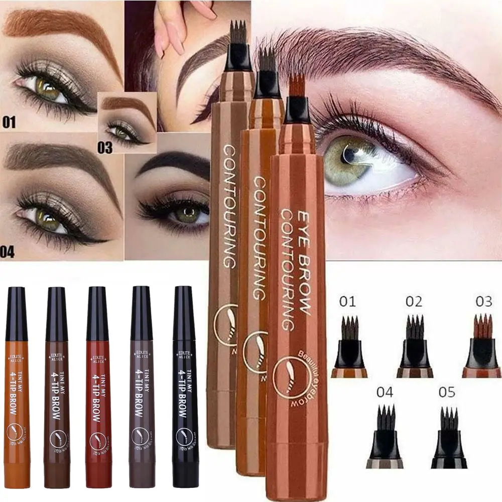 Waterproof Beauty Natural 4 Points Long-lasting Eyebrow Enhancers Makeup Tools Eye Brow Pen Eyebrow Pencil