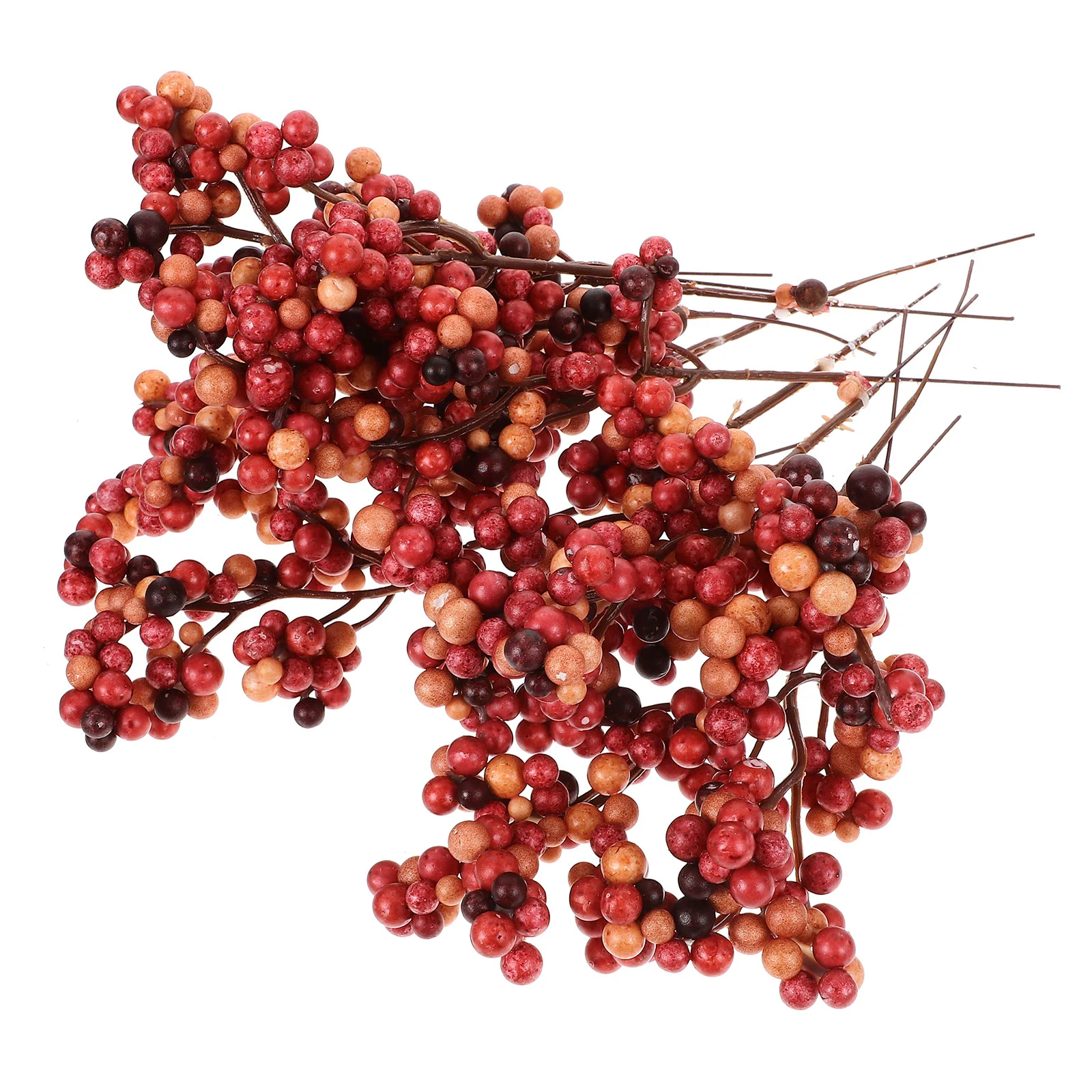 

12 Pcs Christmas Berry Decorations Realistic Sticks Artificial Stems Inflatable Warm and Inviting Fake Plastic Dark Red