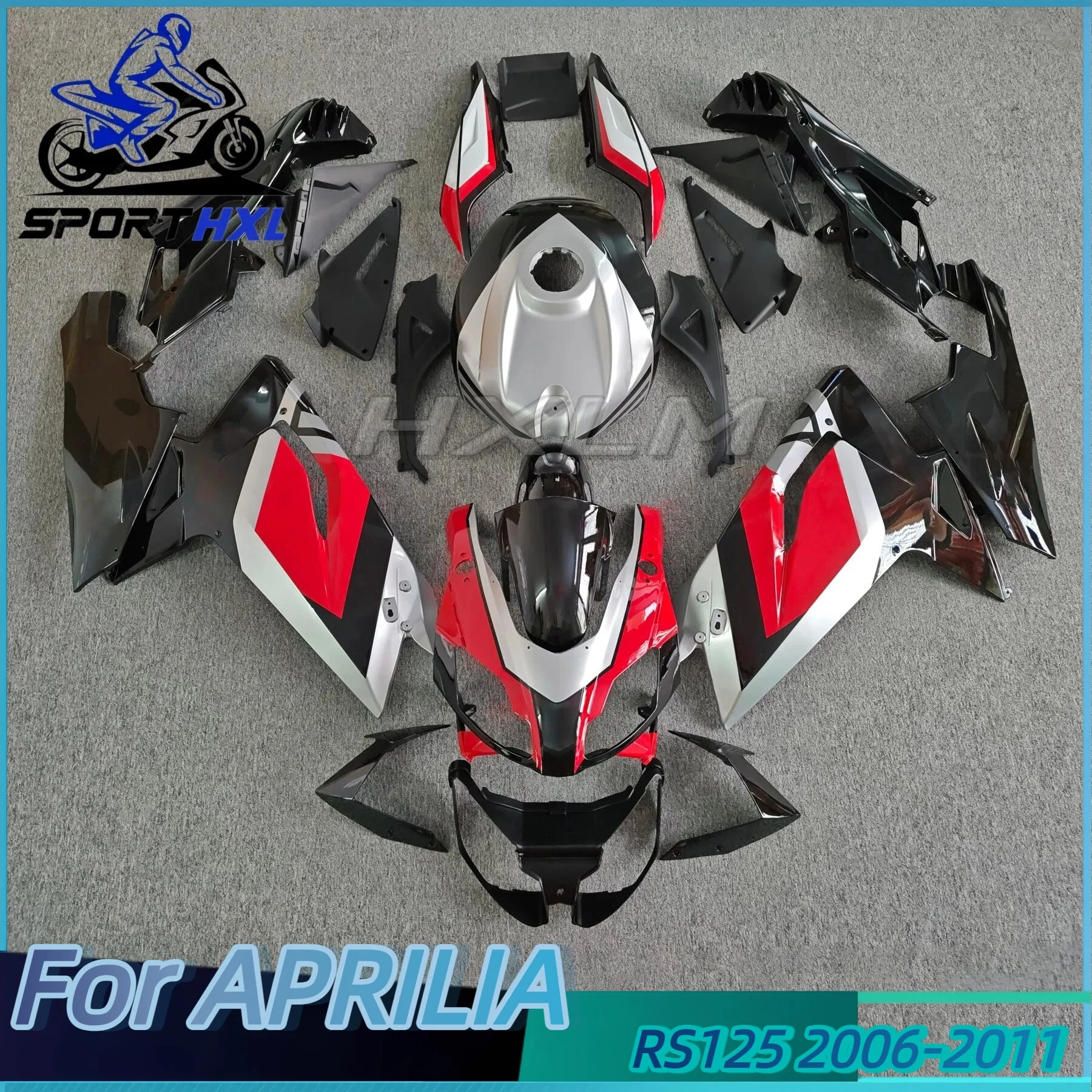 The New ABS Fairings For Aprilia RS125 RS-125 2006 2007 2008 2009 2010 2011 Body kit Fairing Red Black Silver