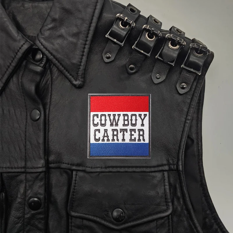 1PC Cowboy Carter bestickter Aufnäher zum Aufbügeln, westliche Fans, motivierendes Moralabzeichen, DIY-Geschenk für Kleidung, Mütze, Tasche, Jacke, Trucker-Mütze