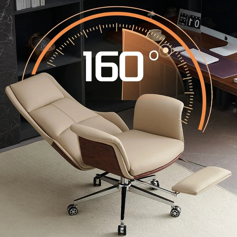 White Wheels Nordic Office Chair Beige Upgrade Comfortable Relaxing Computer Chair Occasional Silla Oficina Office Furniture