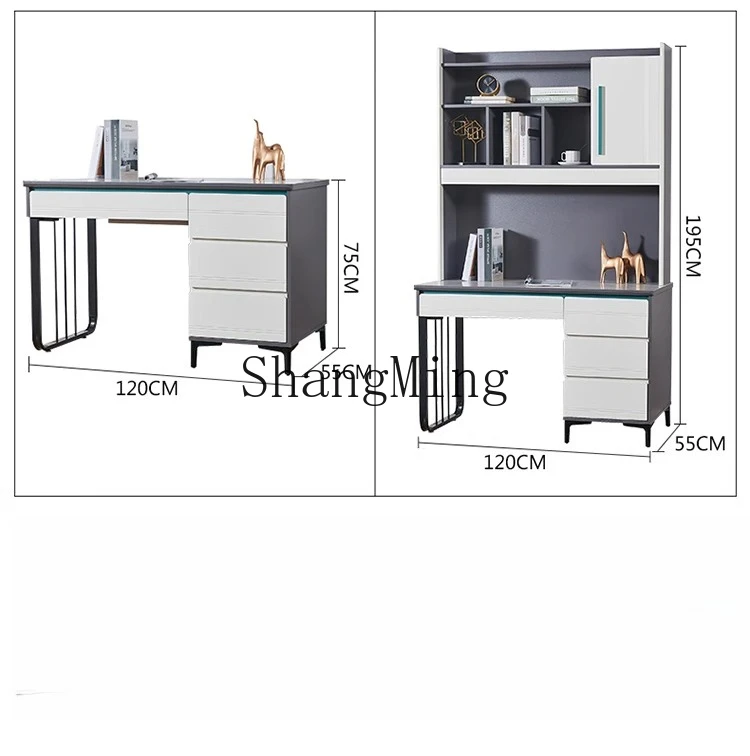 

ZJH desk modern simple computer desk bookshelf integrated table home student study table new