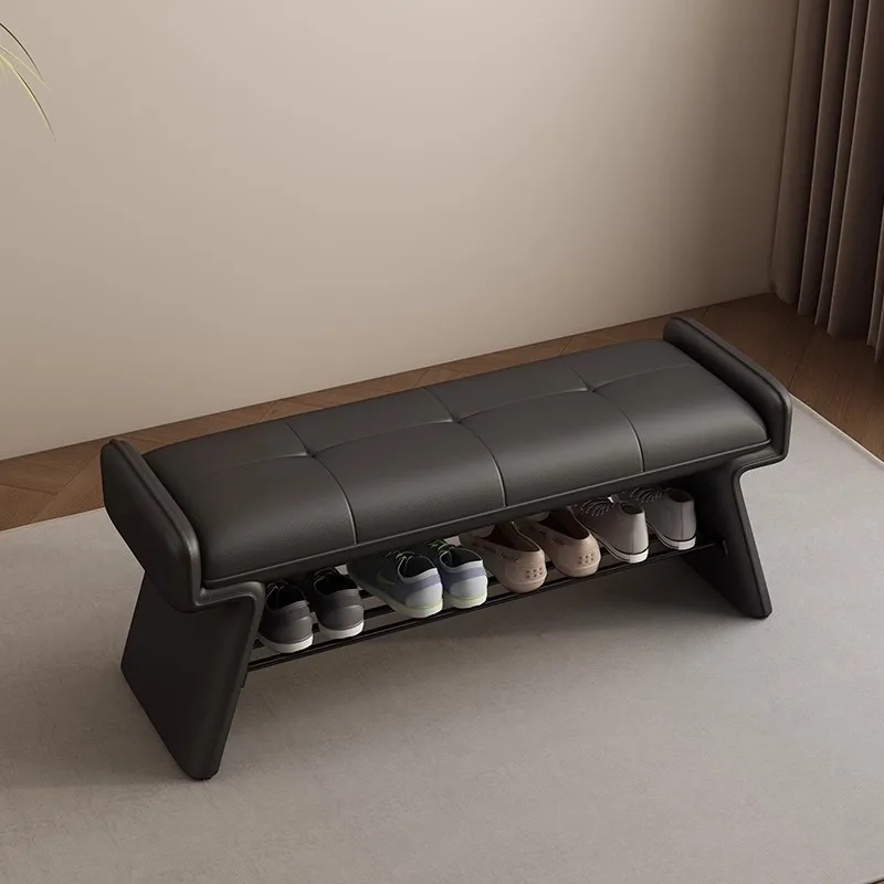 Modern Bench Shoes Changing Stool Floor Luxury Upholstered Piano Shoes Changing Stool Entryway Foot Reposa Pies Home Furniture