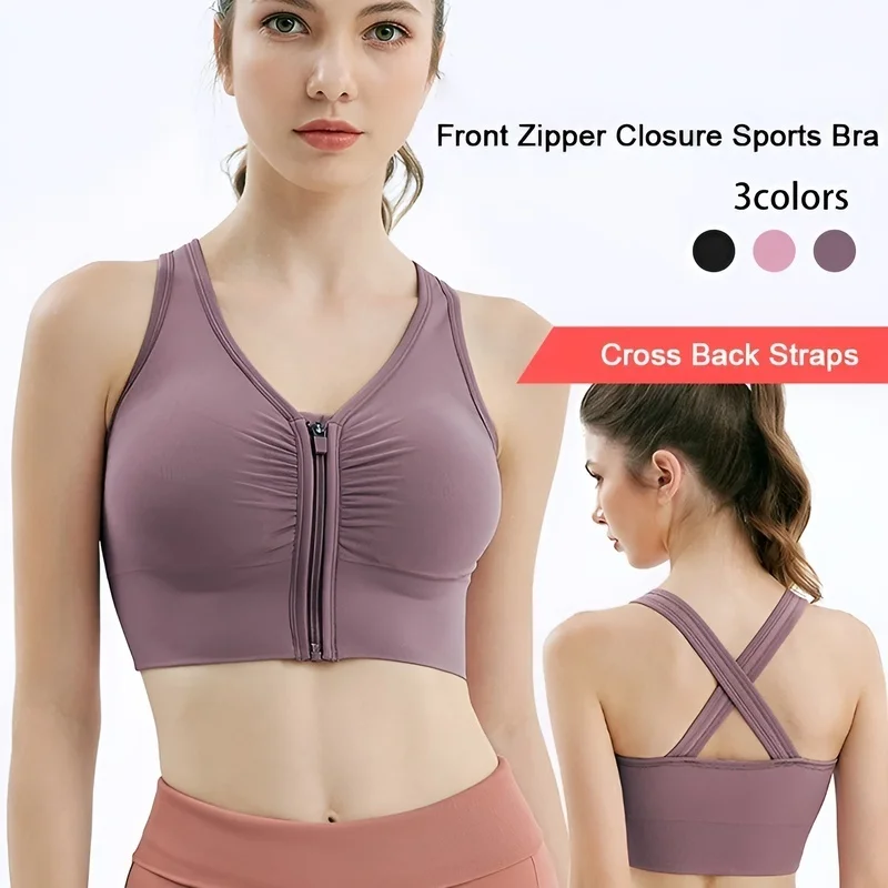 

Спортивный бюстгальтер на молнии спереди