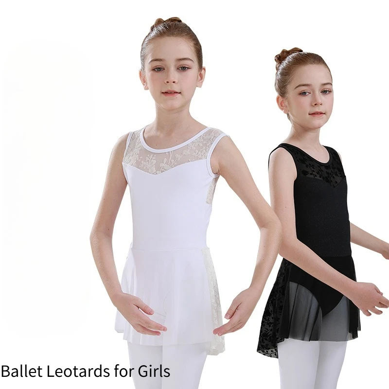 

Professional Ballet Leotard Sleeveless Snap Crotch Dance Outfit with Skirt for Recital Training Soft Lining Ballet Costume