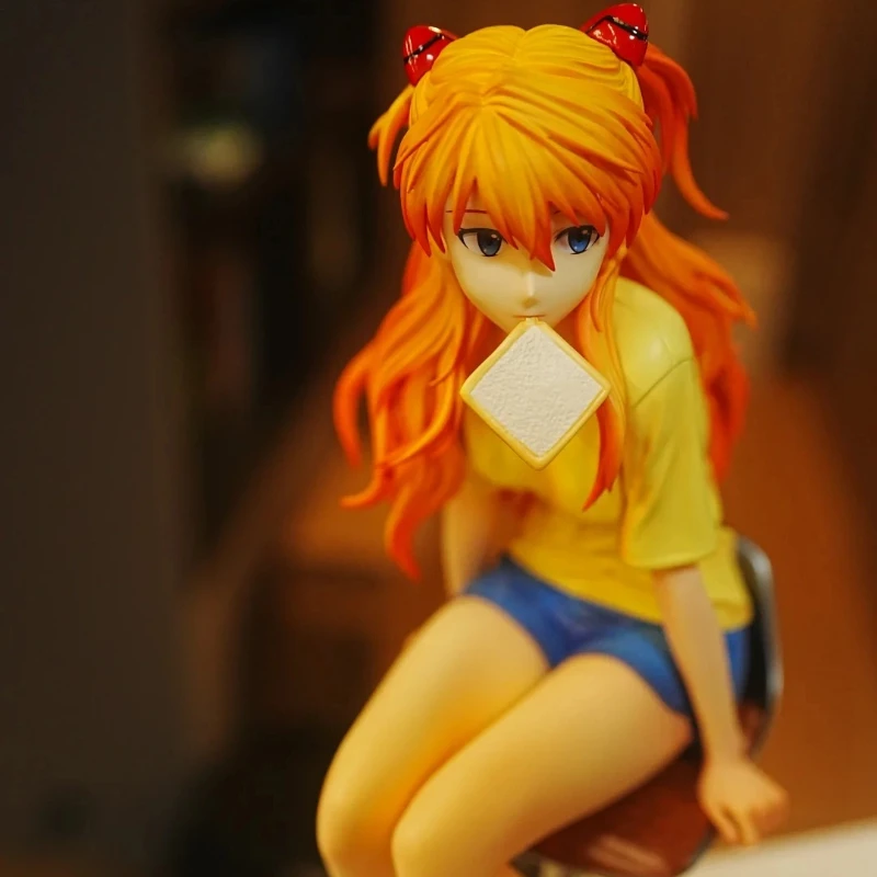 إيفا 1/6 Asuka الخبز نسخة 24 سنتيمتر عمل أرقام بولي كلوريد الفينيل يجلس تمثال بيشوجو نموذج أنيمي لعبة حالة الكمبيوتر ديكور تحصيل هدية